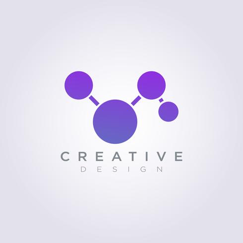 Logo Design Vector Symbol Icon Ball Circle Molecular Technology