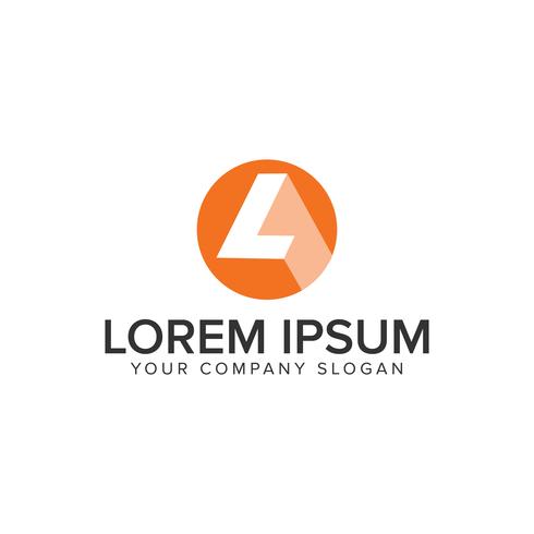 letter L circle shadow logo. negative space design concept templ vector