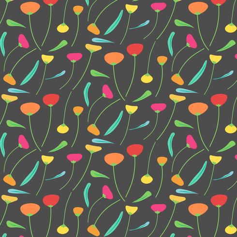 Hand Drawn Floral Pattern Background. Vector Illustration.