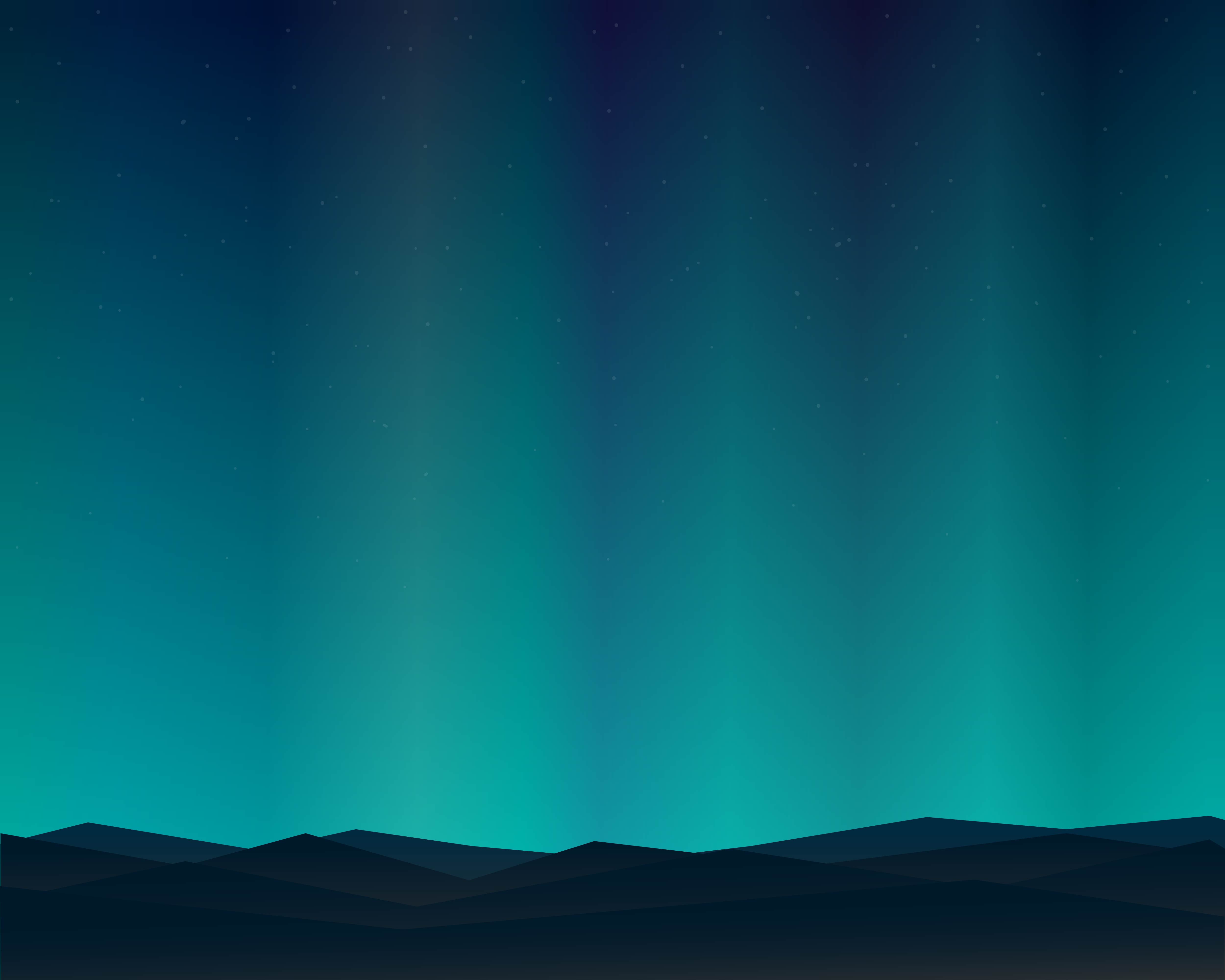 Mountain Northern Landscape Night With Aurora Stars Sky Background