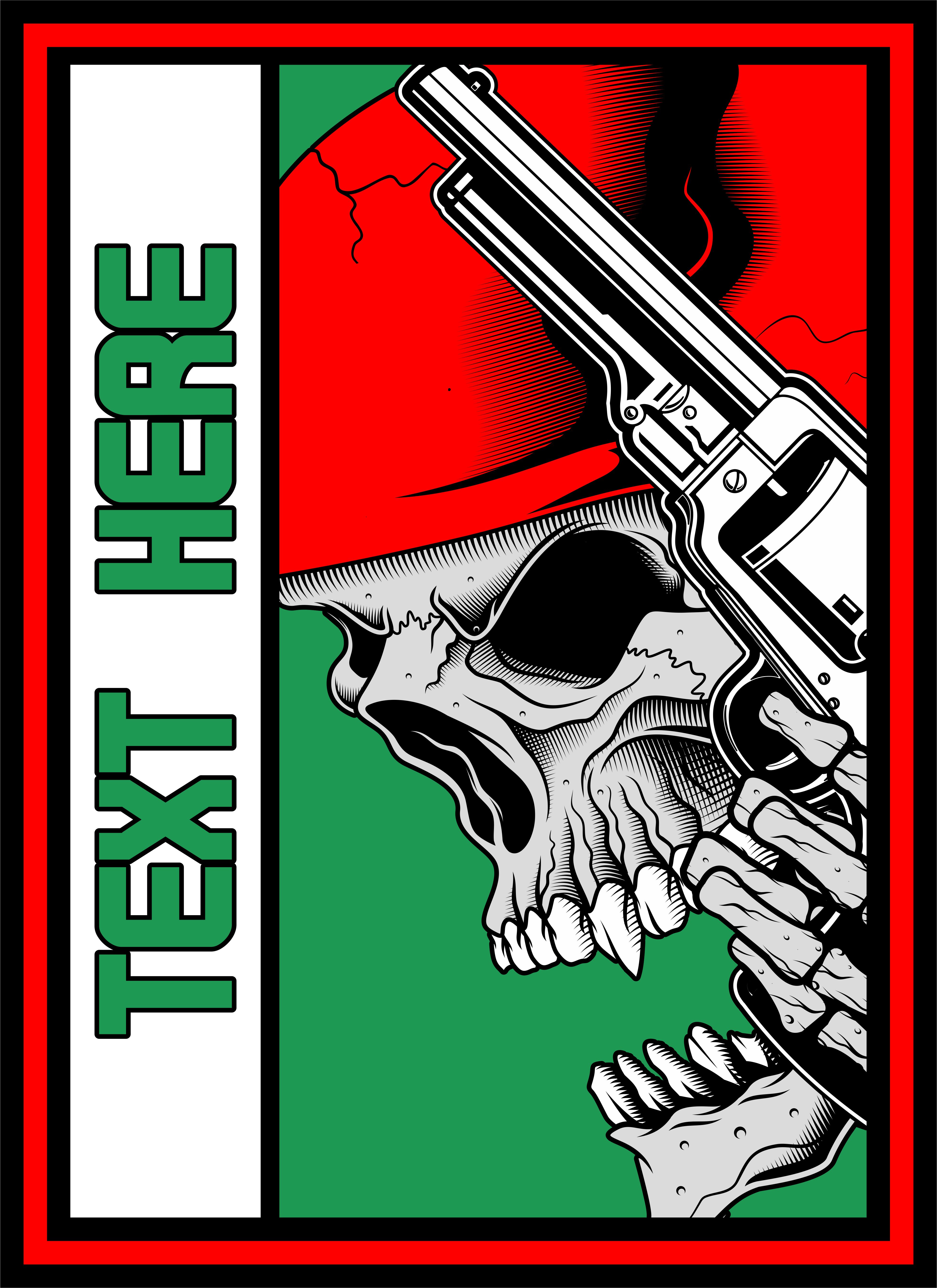skull with gun 613715 Vector Art at Vecteezy