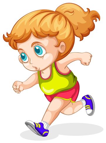 isolated blonde girl running  vector