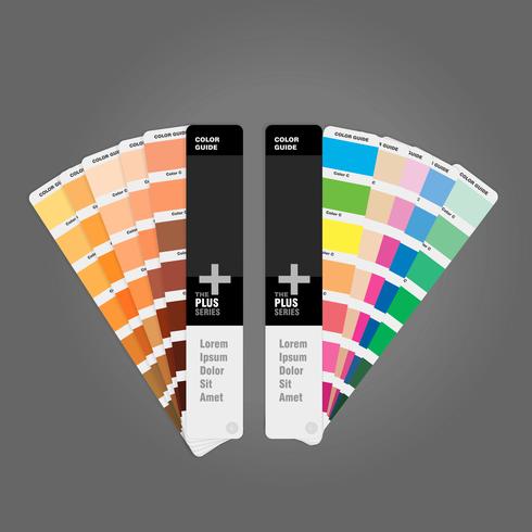 Illustration of two color palettes guide for print guide book for designer photographer and artists vector