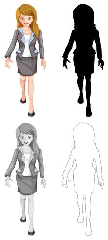 Conjunto de estilos diferentes de mujer. vector