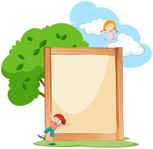 Girls on nature banner vector