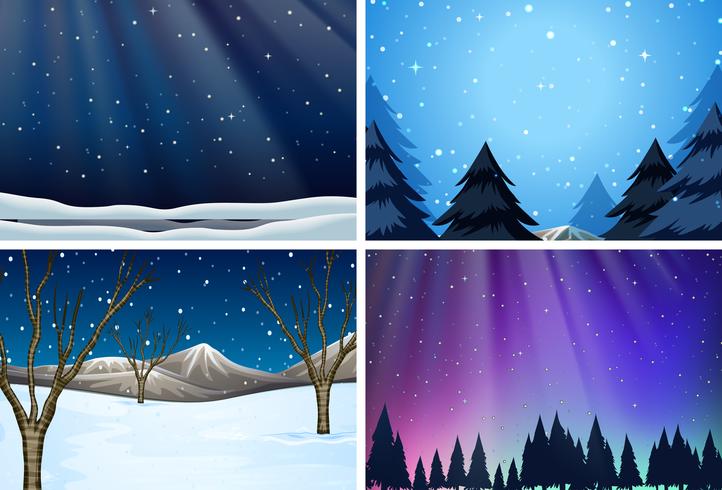 set of snow backgrounds vector