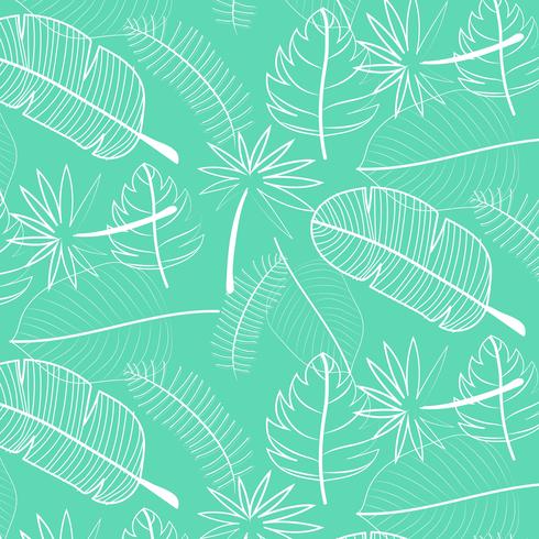 Leaf Pattern Background. Hand Drawn Vector Illustration.