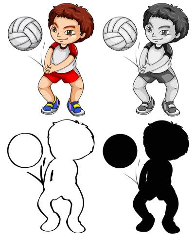 Conjunto de jugador de voleibol vector