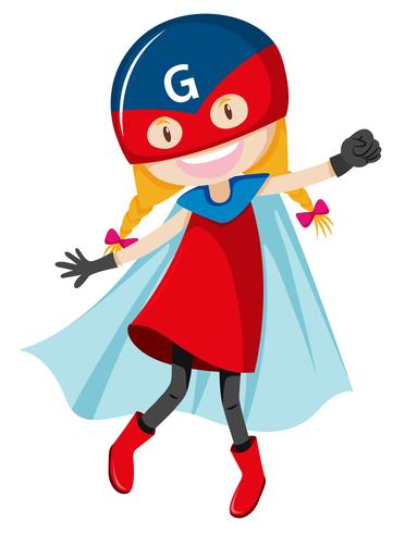 Un personaje de superhéroe femenino. vector