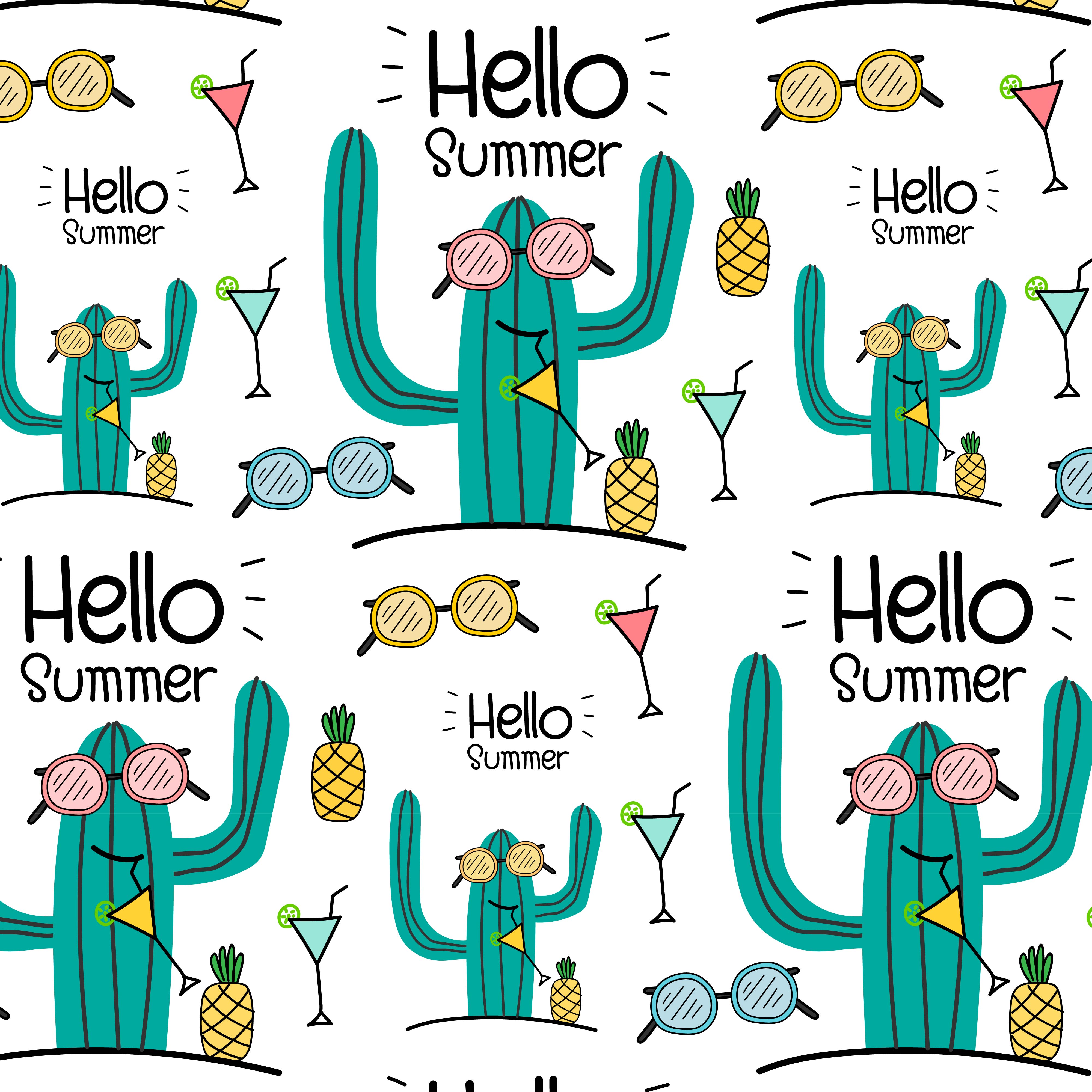 Download Hello Summer Vector Pattern Background. Vector ...