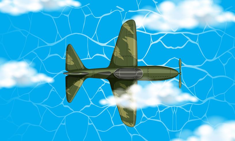 Avión del ejercito en el cielo vector