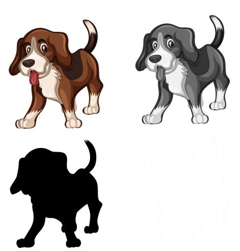 Conjunto de perro beagle vector