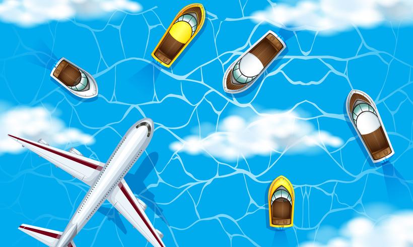 An ocean aerial view vector