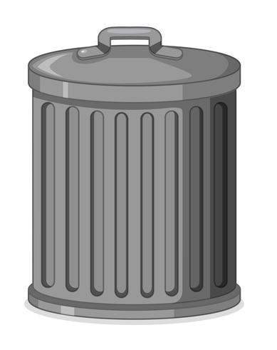 Isolated trash can white background vector