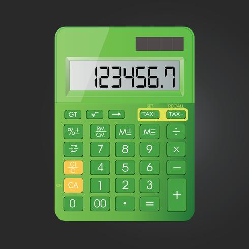 Realistic calculator vector icon isolated on black background