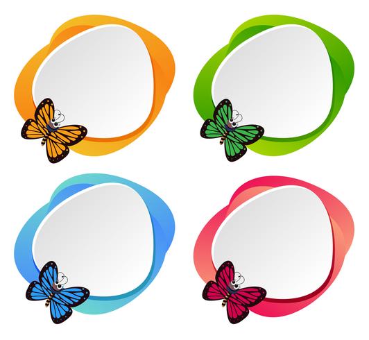 Set of butterfly banner vector