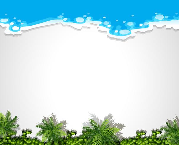 Plantilla de fondo de playa aérea en blanco vector