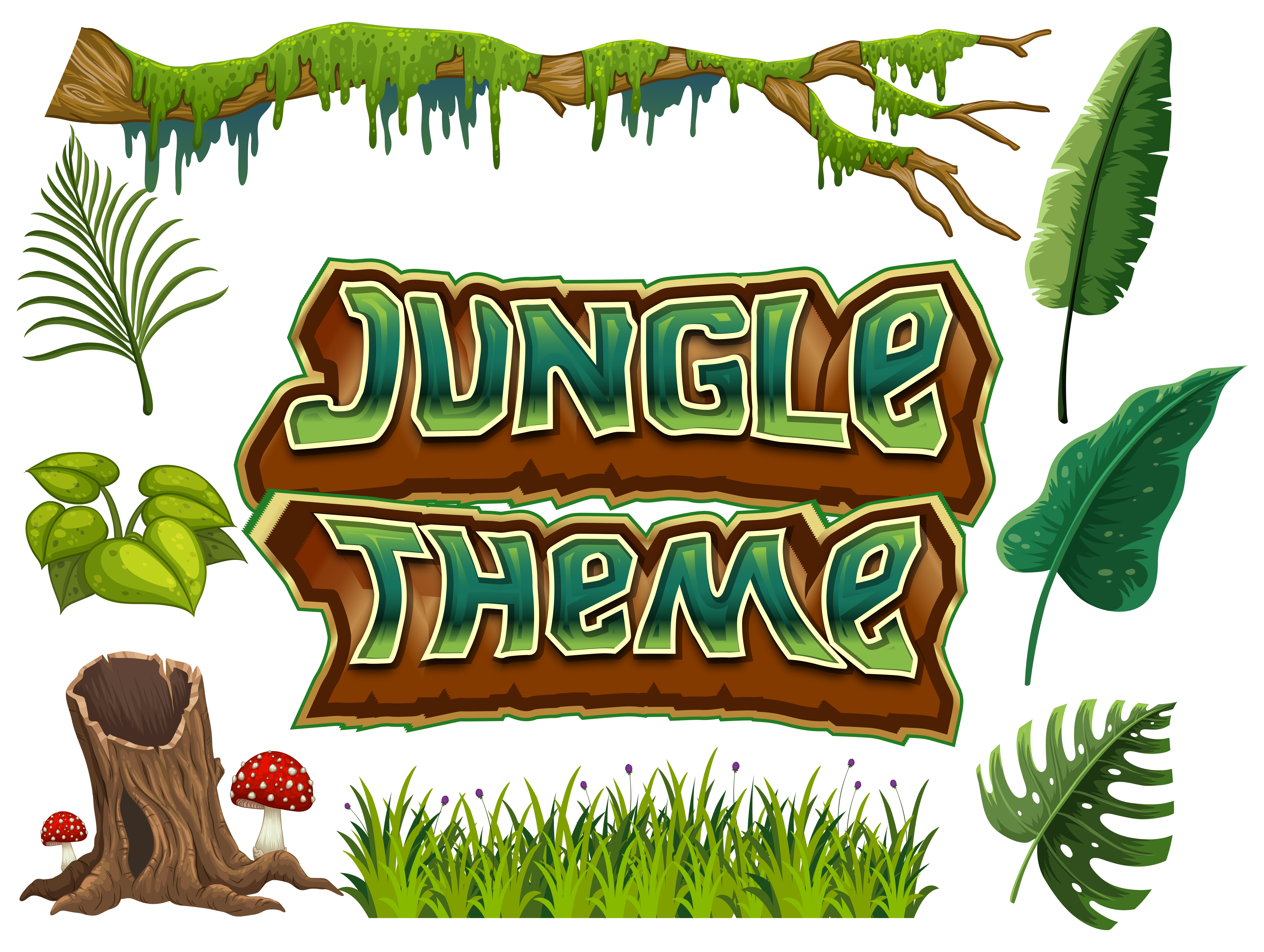 Set of Jungle theme 614070 Vector Art at Vecteezy