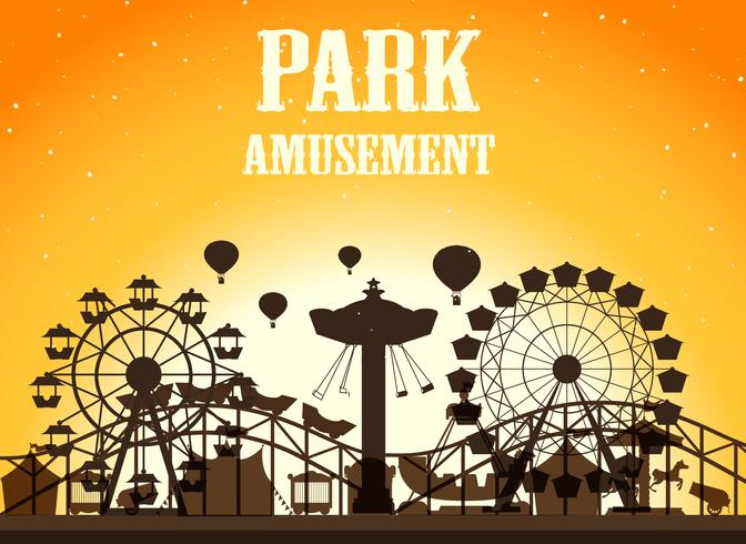 Amusement park silhoutte background vector