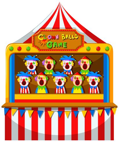 Clown ball game at the circus vector