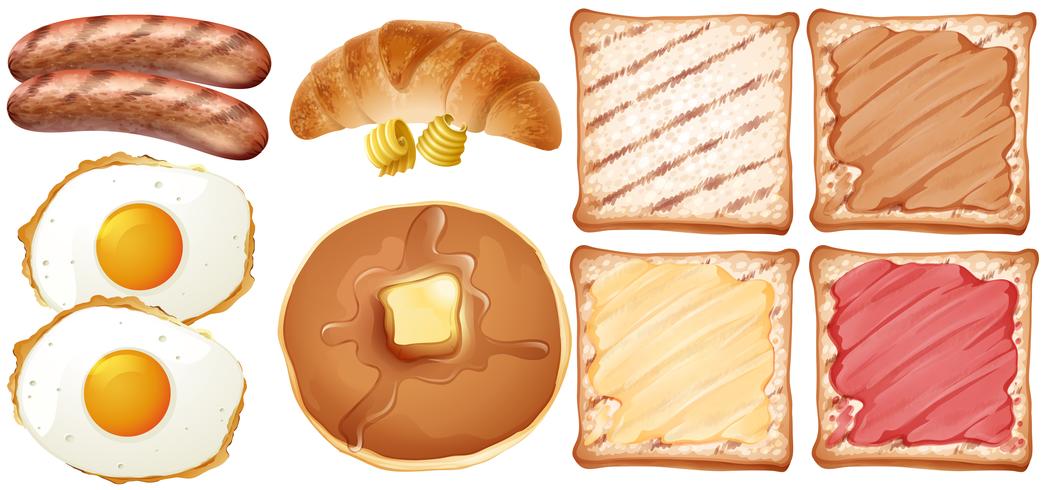 Un conjunto de desayunos vector