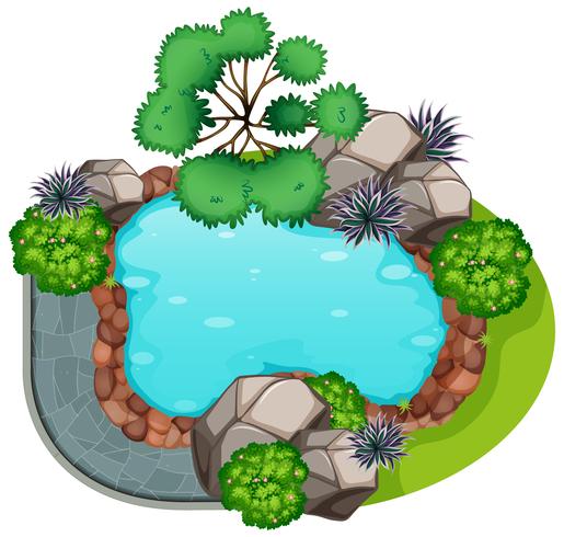 A garden top view vector