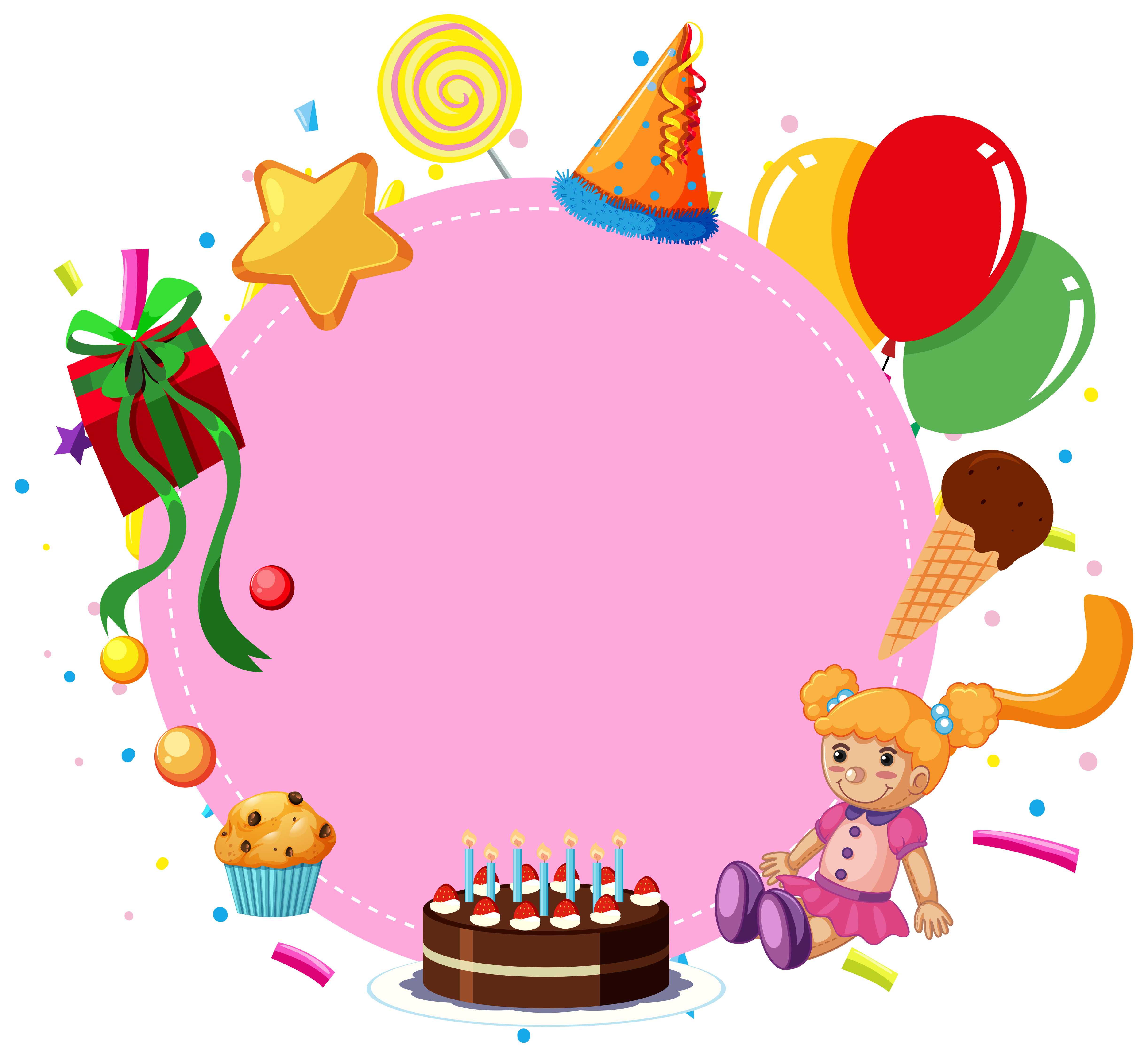 Download Pink birthday template card - Download Free Vectors ...