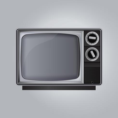 Viejo televisor aislado sobre fondo gris vector