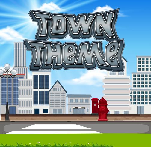 Town theme scene set vector