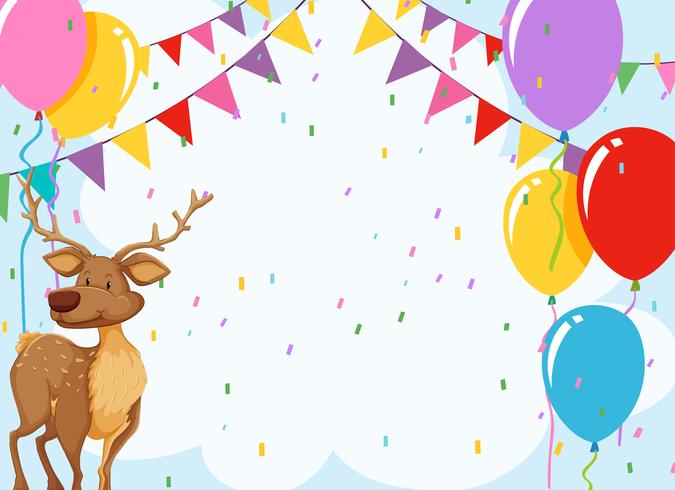 Elk en cumpleaños invitaiton vector