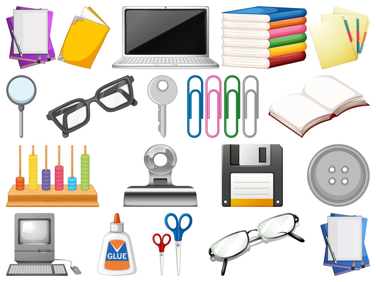 Set of office objects 614194 Vector Art at Vecteezy