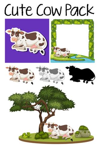 A pack of cow vector