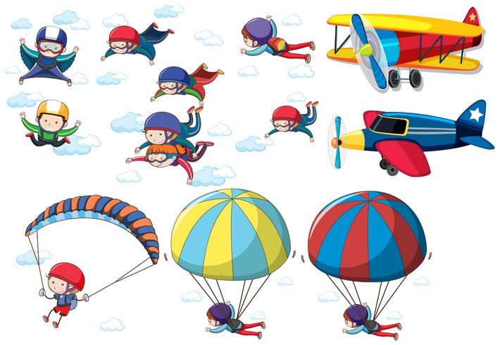 A set of activities in the sky vector