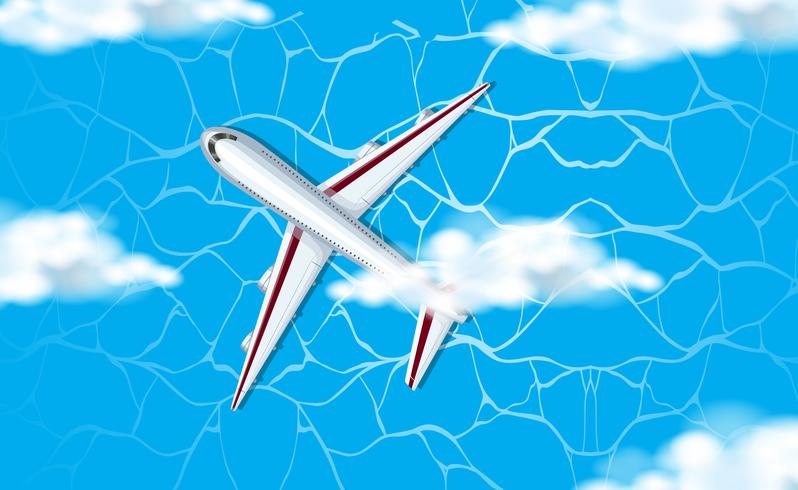 An aerial view of plane in sky vector