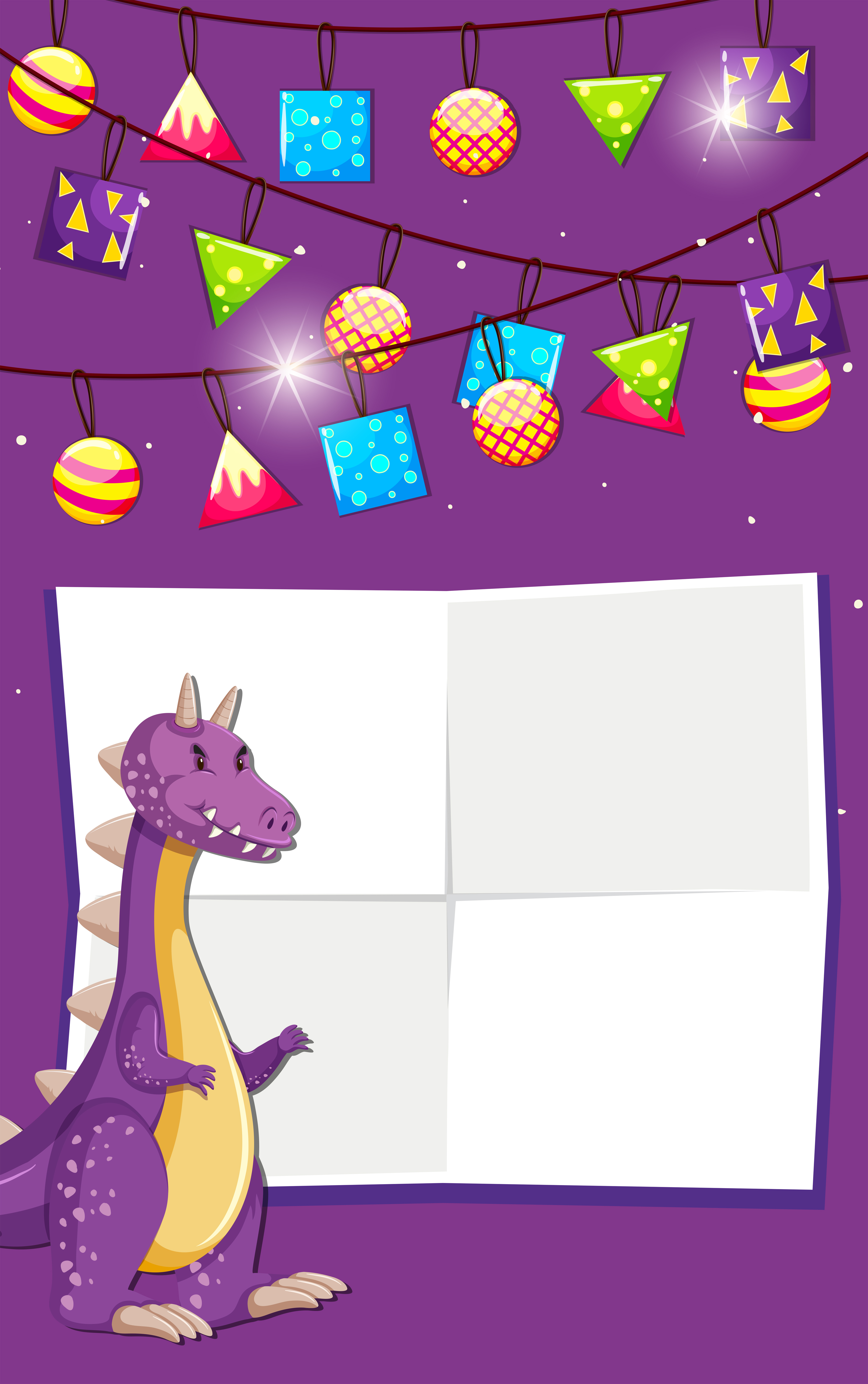 Download A dinosaur on birthday template - Download Free Vectors, Clipart Graphics & Vector Art