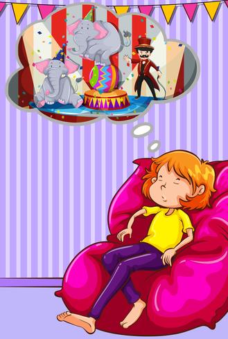 Woman napping on sofa vector