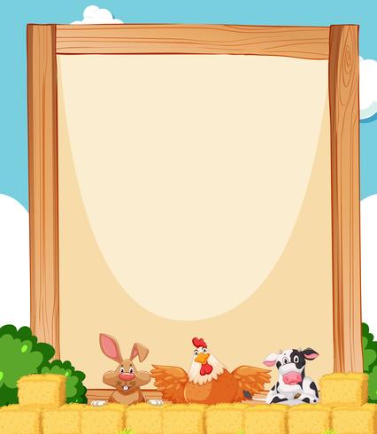 Farm animal on banner template vector