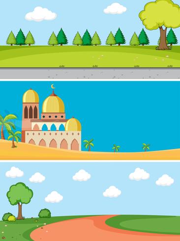 Conjunto de diferentes paisajes vector