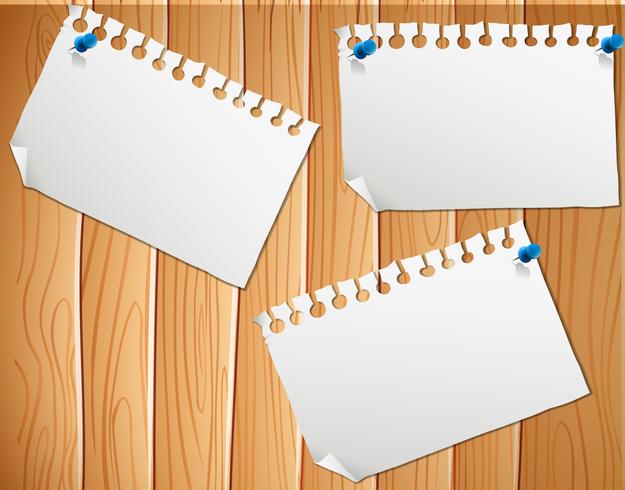 Blank paper wood backgroun template vector