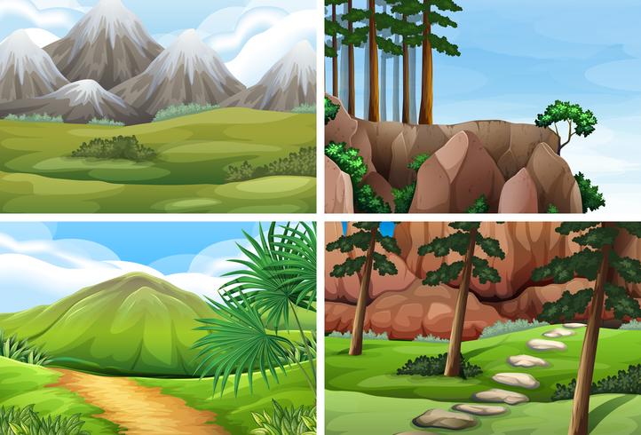 Ser of nature background vector