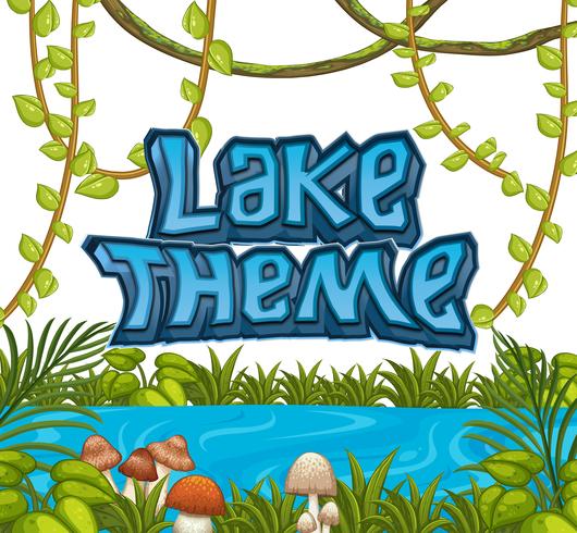 A nature lake theme vector