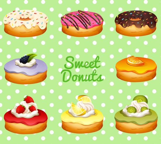 Different flavor of donuts vector