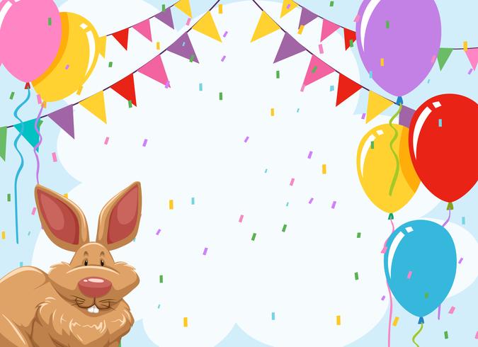 Rabbit party invitaion template vector