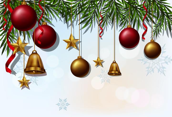 Background template with christmas balls and bells