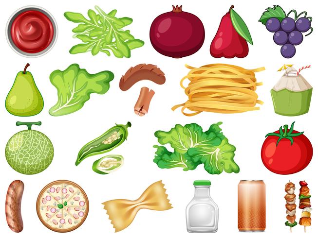 Set of fresh vegetable vector