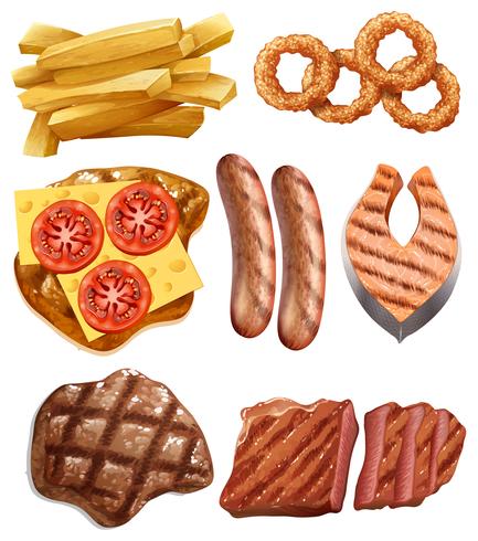 A Set of Western Food vector