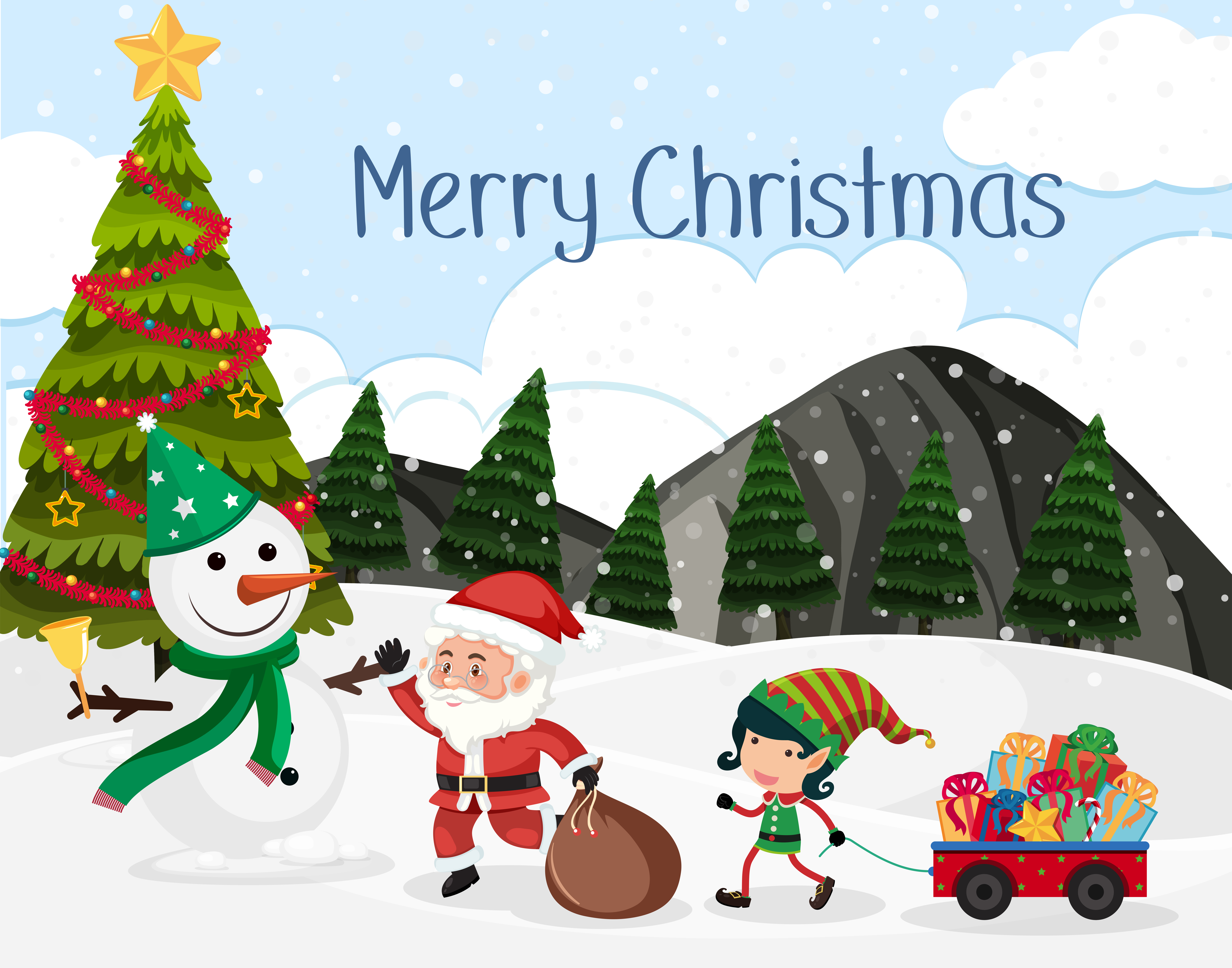 Joker webstockreview Merrry Christmas snow scene 614438 Vector Art at Vecteezy