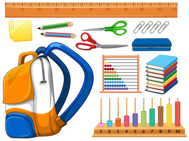 Set of school supplies vector