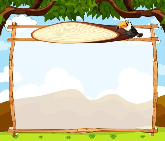 Toucan on nature boarder vector