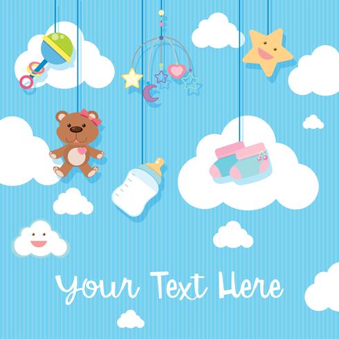 Background design with baby items vector